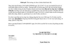 Công văn 892/LĐTBXH-TCCB 2018 phê duyệt Bản mô tả công việc khung năng lực của vị trí việc làm