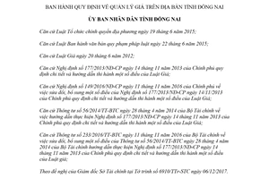 Quyết định 07/2018/QĐ-UBND quy định về quản lý giá Đồng Nai