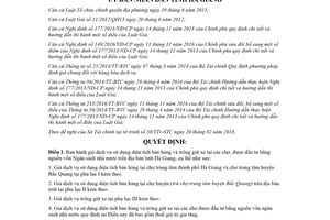 Quyết định 05/2018/QĐ-UBND giá dịch vụ sử dụng diện tích bán hàng trông giữ xe tại chợ Hà Giang