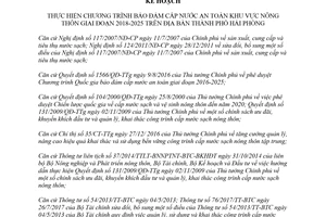 Kế hoạch 39/KH-UBND 2018 Chương trình bảo đảm cấp nước an toàn khu vực nông thôn Hải Phòng