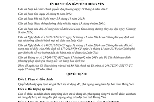 Quyết định 11/2018/QĐ-UBND quy định giá dịch vụ sử dụng đò phà ngang sông Hưng Yên