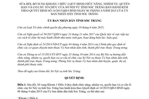 Quyết định 08/2018/QĐ-UBND sửa đổi Quyết định 14/2015/QĐ-UBND Sóc Trăng