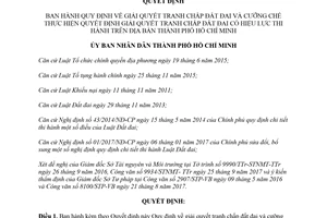 Quyết định 06/2018/QĐ-UBND giải quyết tranh chấp đất đai và cưỡng chế thực hiện Hồ Chí Minh