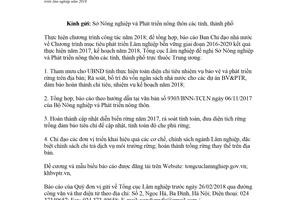 Công văn 213/TCLN-KHTC 2018 thực hiện Kế hoạch phát triển lâm nghiệp