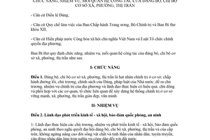 Quy định 127-QĐ/TW 2018 mối quan hệ công tác của đảng bộ chi bộ cơ sở xã phường thị trấn