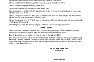 Quyết định 06/2018/QĐ-UBND Quy chế quản lý xây dựng tuyến đường Nam Hùng Vương Phú Yên