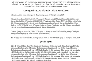 Quyết định 1258/QĐ-UBND 2018 công bố thủ tục hành chính thuộc thẩm quyền Sở Tư pháp Hà Nội