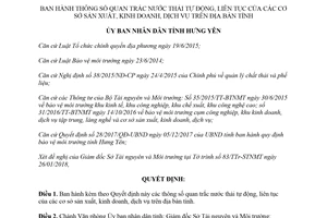 Quyết định 409/QĐ-UBND 2018 thông số quan trắc nước thải tự động liên tục Hưng Yên