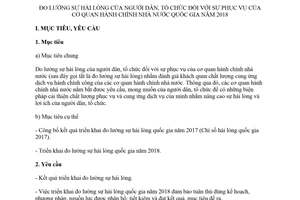 Kế hoạch 496/KH-BNV 2018 đo lường sự hài lòng của người dân với sự phục vụ của cơ quan nhà nước