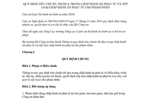 Thông tư 06/2018/TT-BCA tiêu chuẩn thi đua trong chấp hành án phạt tù cho phạm nhân