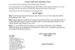 Quyết định 04/2018/QĐ-UBND quy chế làm việc của Ủy ban nhân dân tỉnh Bắc Ninh