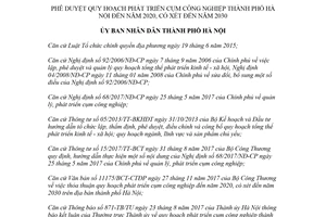 Quyết định 1292/QĐ-UBND 2018 phê duyệt Quy hoạch phát triển cụm công nghiệp Hà Nội