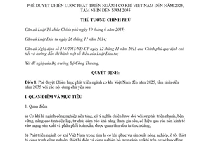 Quyết định 319/QĐ-TTg 2018 phê duyệt Chiến lược phát triển ngành cơ khí Việt Nam