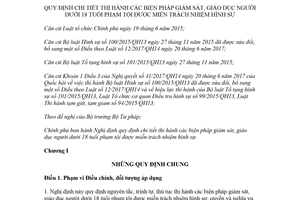 Nghị định 37/2018/NĐ-CP biện pháp giáo dục người dưới 18 tuổi phạm tội