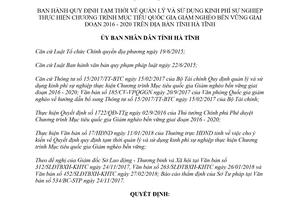 Quyết định 09/2018/QĐ-UBND sử dụng kinh phí sự nghiệp thực hiện Giảm nghèo bền vững Hà Tĩnh