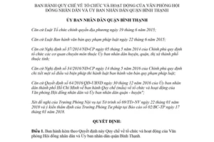 Quyết định 02/2018/QĐ-UBND tổ chức Văn phòng Hội đồng nhân dân Bình Thạnh Hồ Chí Minh