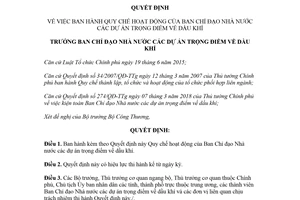 Quyết định 117/QĐ-BCĐNNDK 2018 hoạt động Ban Chỉ đạo Nhà nước dự án trọng điểm dầu khí