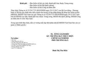 Công văn 765/BHXH-CSXH 2018 hướng dẫn thực hiện 32/2017/TT-BLĐTBXH điều chỉnh tiền lương