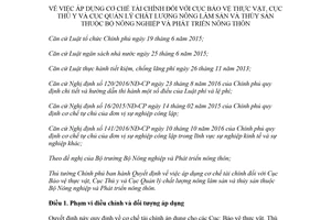 Quyết định 16/2018/QĐ-TTg cơ chế tài chính đối với Cục Bảo vệ thực vật Cục Thú y