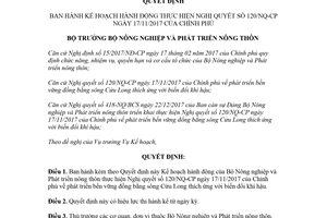 Quyết định 816/QĐ-BNN-KH 2018 thực hiện 120/NQ-CP phát triển đồng bằng sông Cửu Long