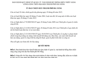 Quyết định 14/2018/QĐ-UBND quản lý vận hành hệ thống điện chiếu sáng công cộng Đà Nẵng