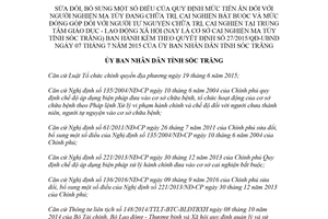 Quyết định 09/2018/QĐ-UBND sửa đổi Quy định mức tiền ăn đối với người nghiện ma túy Sóc Trăng