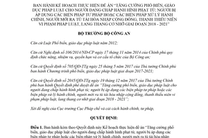 Quyết định 843/QĐ-BCA-V19 2018 phổ biến giáo dục pháp luật người đang chấp hành hình phạt tù