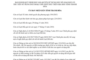 Quyết định 07/2018/QĐ-UBND quy định đấu giá quyền sử dụng đất để giao đất Thanh Hóa