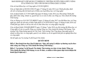 Quyết định 279/QĐ-TĐC 2018 Quy chế quản lý nhiệm vụ Tổng cục Tiêu chuẩn Đo lường Chất lượng