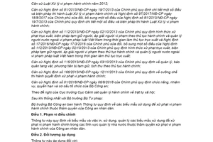 Thông tư 07/2019/TT-BCA biểu mẫu xử phạt vi phạm hành chính thuộc Công an nhân dân