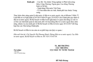 Công văn 10192/BKHĐT-ĐTNN 2017 báo cáo tình hình quản lý nhà nước đầu tư ra nước ngoài