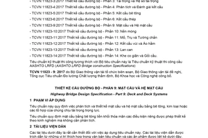 Tiêu chuẩn quốc gia TCVN 11823-9:2017 về Thiết kế cầu đường bộ - Phần 9: Mặt cầu và hệ mặt cầu