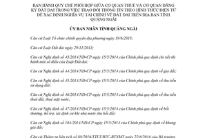 Quyết định 339/QĐ-UBND 2018 Quy chế trao đổi thông tin điện tử nghĩa vụ tài chính đất đai Quảng Ngãi