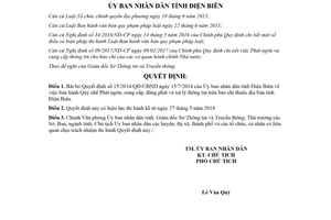 Quyết định 25/2018/QĐ-UBND bãi bỏ Quyết định 15/2014/QĐ-UBND Điện Biên