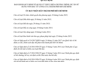 Quyết định 18/2018/QĐ-UBND quản lý chương trình dự án sử dụng vốn đầu tư công Hồ Chí Minh