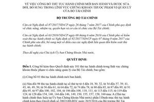 Quyết định 803/QĐ-BTC 2018 công bố thủ tục hành chính lĩnh vực chứng khoán Bộ Tài chính
