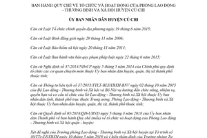 Quyết định 03/2018/QĐ-UBND hoạt động Phòng Lao động Thương binh Xã hội Củ Chi Hồ Chí Minh
