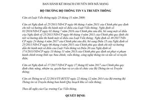 Thông tư 798/QĐ-BTTTT 2018 Kế hoạch chuyển đổi mã mạng