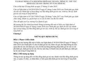 Thông tư 43/2018/TT-BTC hướng dẫn Nghị định 30/2018/NĐ-CP thành lập Hội đồng định giá tài sản