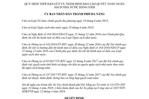 Quyết định 20/2018/QĐ-UBND quy định thời hạn gửi báo cáo quyết toán ngân sách Đà Nẵng