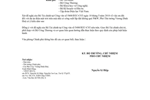 Công văn 5111/VPCP-KTTH 2018 ưu đãi thuế đối với dự án điện mặt trời dưới 50kW