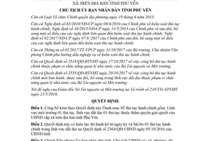 Quyết định 1039/QĐ-UBND 2018 công bố thủ tục hành chính môi trường đất đai Ủy ban xã Phú Yên