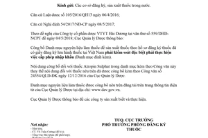 Công văn 9753/QLD-ĐK 2018 danh mục nguyên liệu làm thuốc phải thực hiện cấp phép nhập khẩu