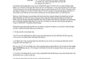 Công văn 8846/QLD-KD 2018 đảm bảo cung ứng thuốc Histamin 1mg/ml và Glucagon