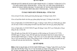 Quyết định 15/2018/QĐ-UBND bãi bỏ Quyết định 20/2012/QĐ-UBND hoạt động đo đạc Vũng Tàu