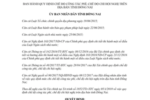 Quyết định 23/2018/QĐ-UBND chế độ công tác phí chế độ chi hội nghị Đồng Nai