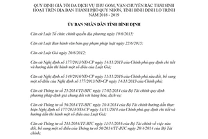 Quyết định 18/2018/QĐ-UBND giá tối đa dịch vụ thu gom vận chuyển rác thải sinh hoạt Bình Định