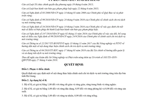 Quyết định 15/2018/QĐ-UBND chính sách chi trả dịch vụ môi trường rừng Hà Giang