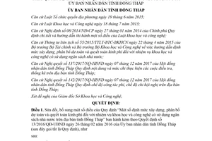 Quyết định 13/2018/QĐ-UBND sửa đổi một số Quy định kèm 13/2016/QĐ-UBND Đồng Tháp