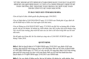 Quyết định 1575/QĐ-UBND 2018 bãi bỏ 473/QĐ-UBND 1901/QĐ-UBND kế toán trưởng Khánh Hòa